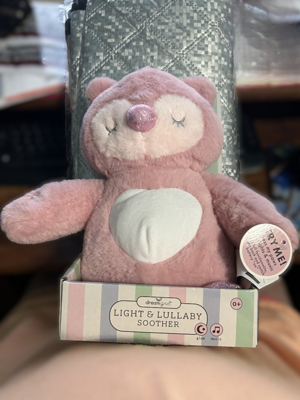 DreamGro Light & Lullaby Soother Pink Owl NIB